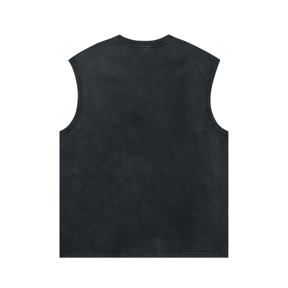 Dragon Print Casual Round Neck Vest For Men